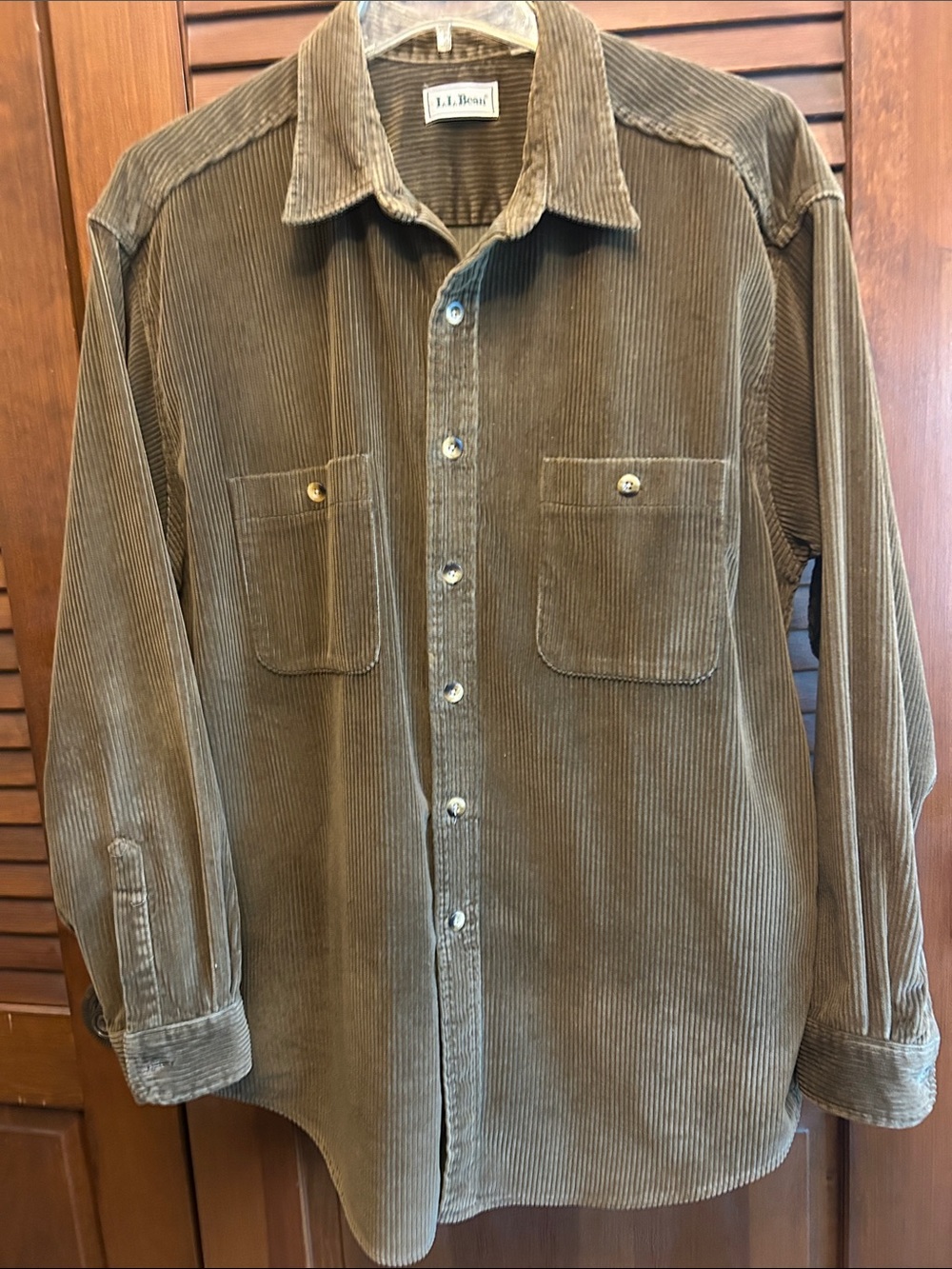 L.L. Bean Olive Corduroy Shirt